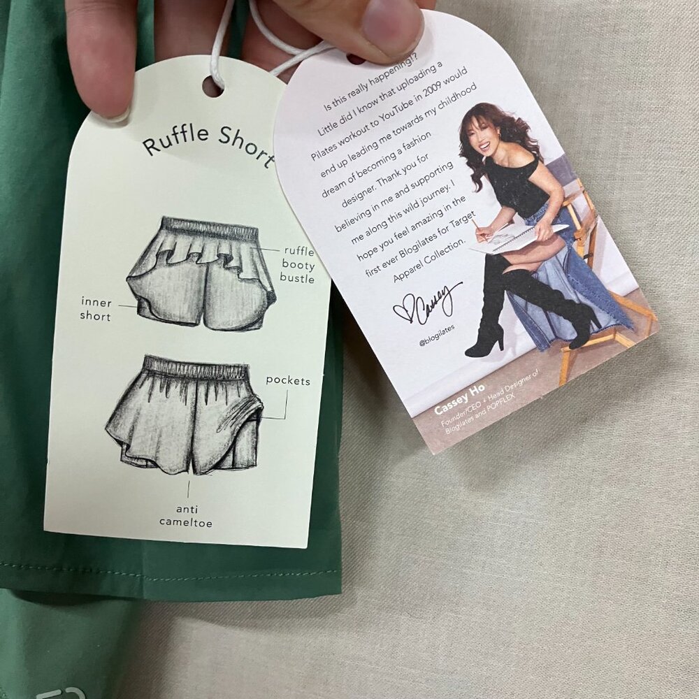 Blogilates Green Athletic Ruffle Shorts - Picture 9 of 13